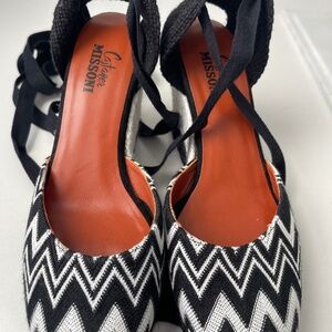 CASTANER Carina black chevron wedge espadrilles